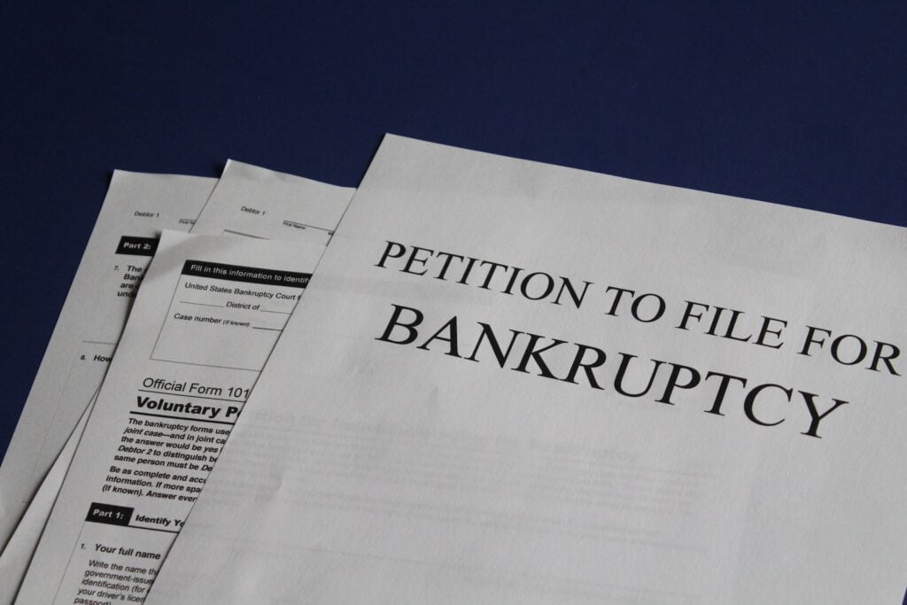 Petition to file for bankruptcy documents