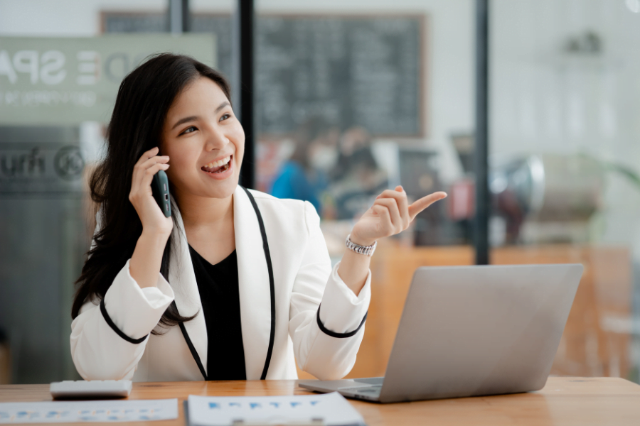 woman talking on the phone